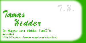 tamas widder business card